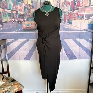 Black career/ smart casual faux wrap dress